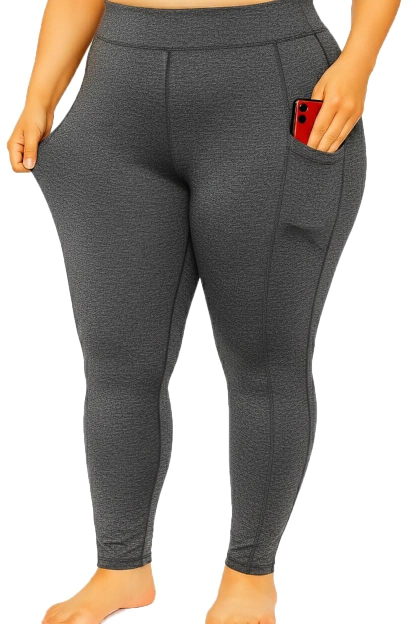 Bio-Washed Soft and Stretchy Ankle Length Leggings with Pocket (Regular and Plus Size)