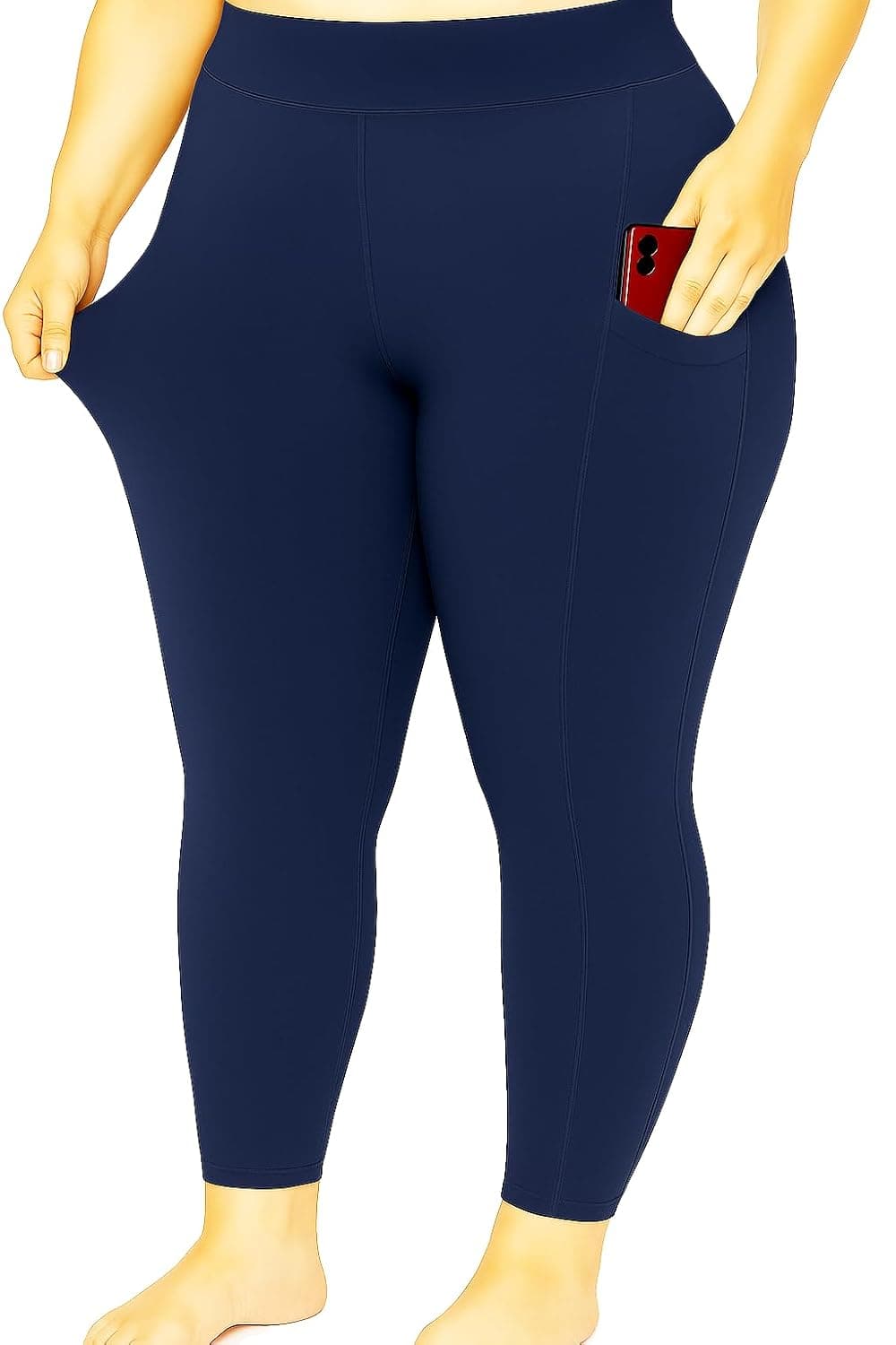 Bio-Washed Soft and Stretchy Ankle Length Leggings with Pocket (Regular and Plus Size) – image 1