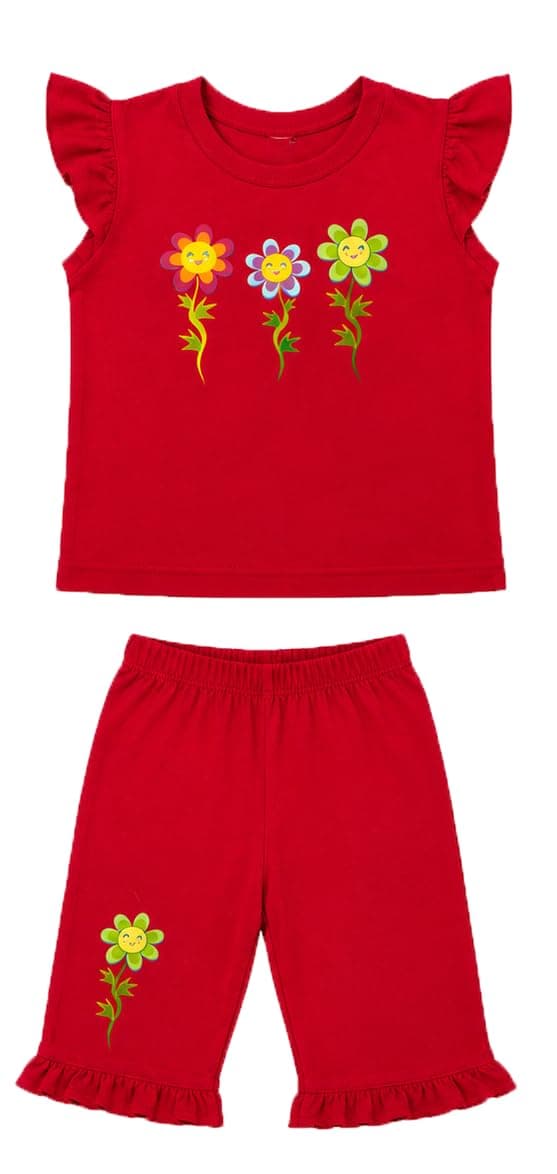 Girls 100% Cotton Bio-Washed Top & Capri Set | Soft, Breathable & Skin-Friendly | Casual Co-Ord Outfit | 2-7 Years – image 2