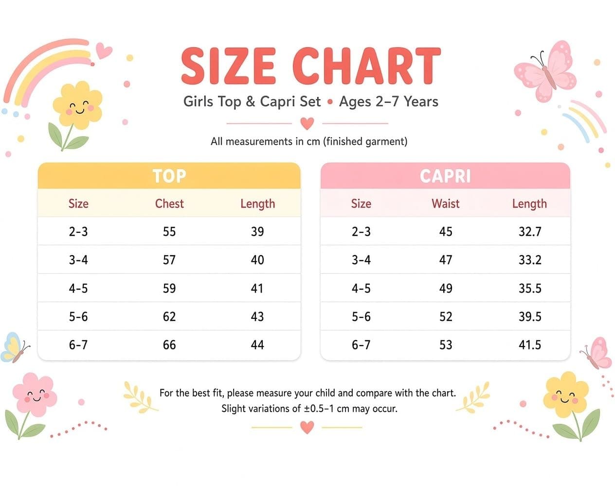 Girls 100% Cotton Bio-Washed Top & Capri Set | Soft, Breathable & Skin-Friendly | Casual Co-Ord Outfit | 2-7 Years – image 3